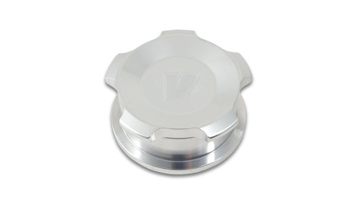 Vibrant 1.5in OD Aluminum Weld Bungs w/ Polished Aluminum Threaded Cap - Bull Strap