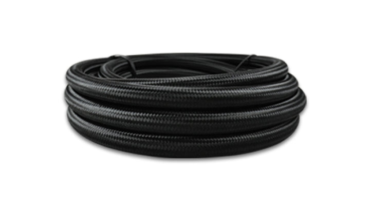 Vibrant -10 AN Black Nylon Braided Flex Hose w/ PTFE liner (5FT long) - Bull Strap