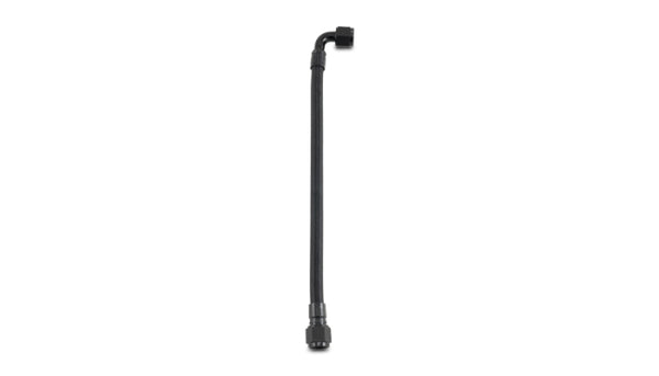 Vibrant 12in PTFE Hose Assy w/6AN Female Fittings Straight/90 Deg - Bull Strap