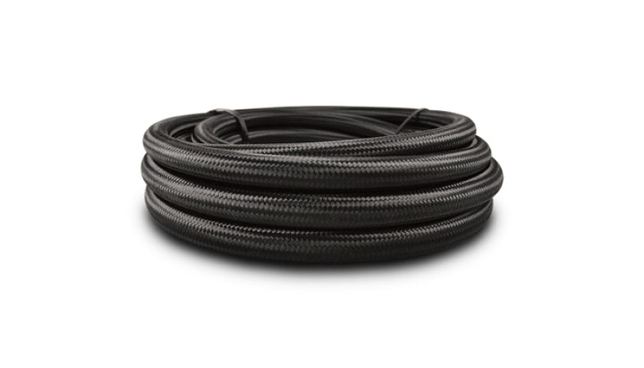 Vibrant -16 AN Black Nylon Braided Flex Hose .89in ID (50 foot roll) - Bull Strap