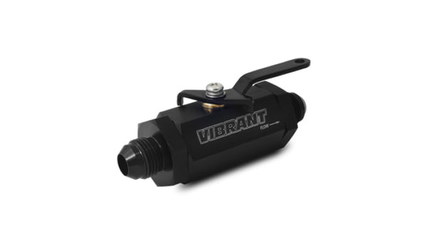 Vibrant -16AN to -16AN Male Shut Off Valve - Black - Bull Strap