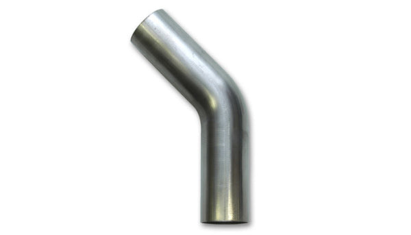 Vibrant 1in OD T304 SS 45 Deg Mandrel Bend 5in Leg Length (2in Centerline Radius) - Bull Strap