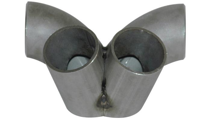 Vibrant 2-1 SS Merge Collectors (3in Inlet Slipover ID 3-1/2in Outlet OD) - Sold Individually - Bull Strap