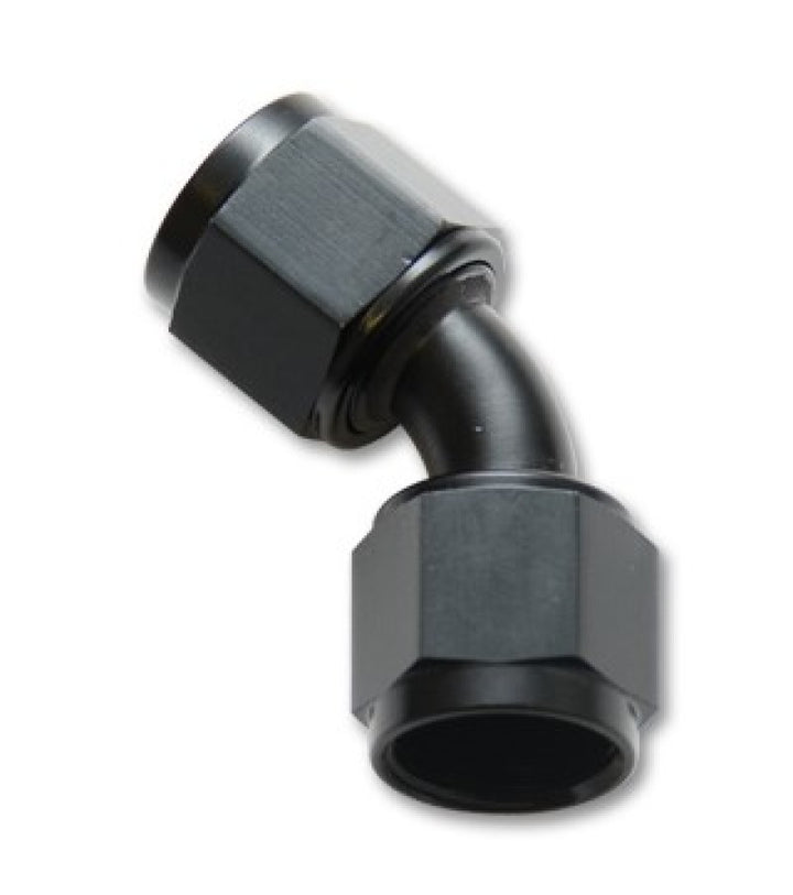 Vibrant -20AN X -20AN Female Flare Swivel 45 Deg Fitting (AN To AN) -Anodized Black Only - Bull Strap