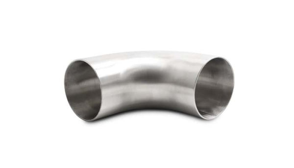 Vibrant 3.0in OD 4.33in Tangent Length T304 SS 90 Deg Mandrel Bend w/Extended Leg Length - Bull Strap