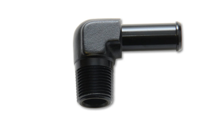 Vibrant 3/4 NPT to 3/4in Barb Straight Fitting 90 Deg Adapter - Aluminum - Bull Strap