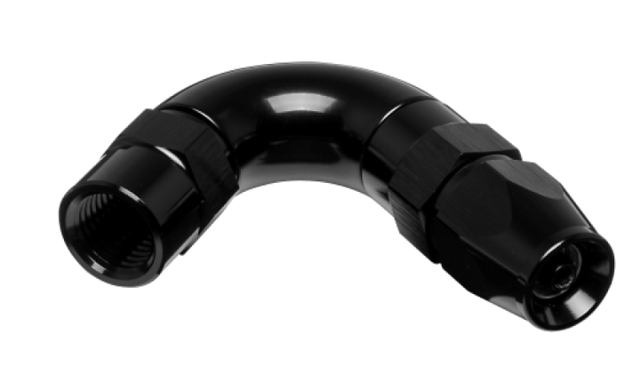 Vibrant -3AN 120 Degree High Flow Hose End Fitting for PTFE Lined Flex Hose - Aluminum - Bull Strap