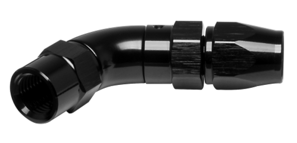 Vibrant -3AN 45 Degree High Flow Hose End Fitting for PTFE Lined Flex Hose - Aluminum - Bull Strap
