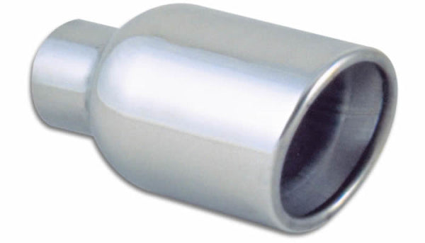 Vibrant 3in ID Dual 4in OD Round SS Tips (Double Wall, Angle Cut) - Bull Strap