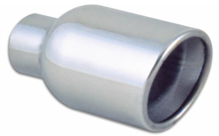 Vibrant 3in ID Dual 4in OD Round SS Tips (Double Wall, Angle Cut) - Bull Strap