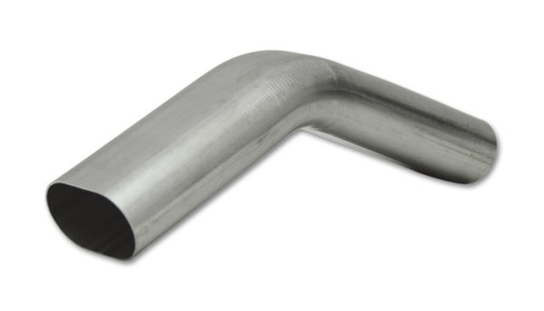 Vibrant 3in Oval (Nominal Size) T304 SS 45 deg VERTICAL Mandrel Bend 6in x 6in leg lengths - Bull Strap