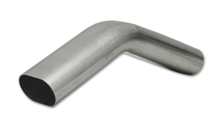 Vibrant 3in Oval (Nominal Size) T304 SS 45 deg VERTICAL Mandrel Bend 6in x 6in leg lengths - Bull Strap