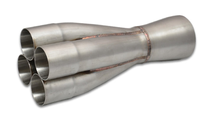 Vibrant 4-1 SS Merge Collectors (1-7/8in Inlet Slipover ID 2-1/2in Merge Outlet OD) Single Unit - Bull Strap