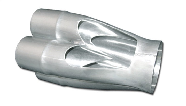 Vibrant 4-1 SS Merge Collectors (2-1/8in Inlet Slipover ID 3-1/2in Merge Outlet OD) Single Unit - Bull Strap