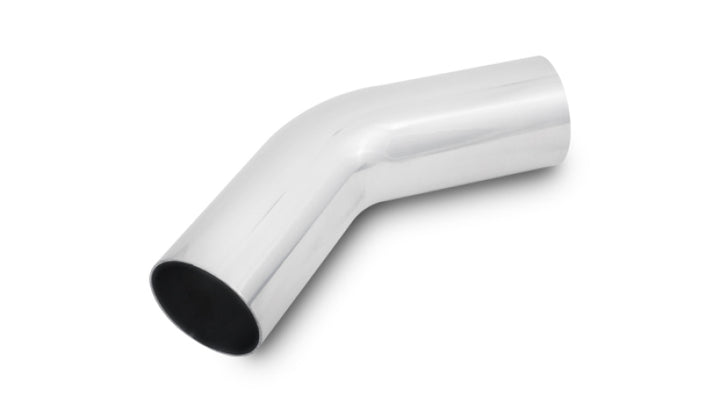Vibrant 4.5in OD T6061 Aluminum Mandrel Bend 45 Degree - Polished - Bull Strap