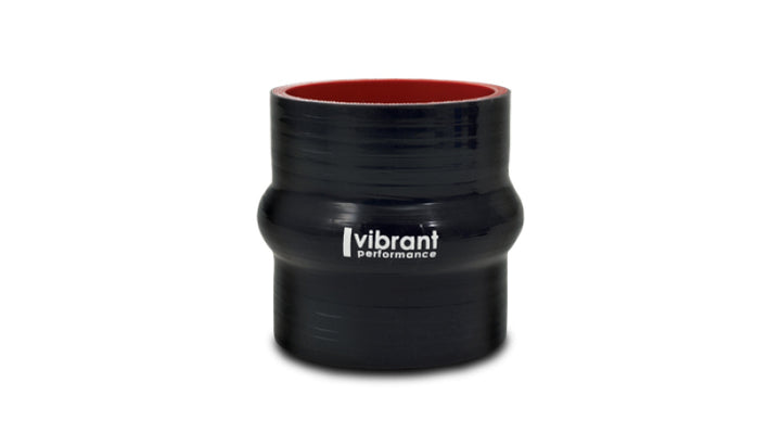 Vibrant 4 Ply Reinforced Silicone Hump Hose Connector - 2in I.D. x 3in long (BLACK) - Bull Strap