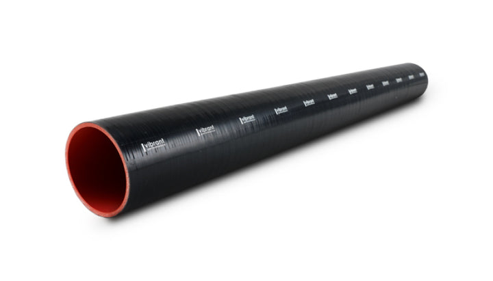 Vibrant 4 Ply Reinforced Silicone Straight Hose Coupling - 2.5in I.D. x 36in long (BLACK) - Bull Strap