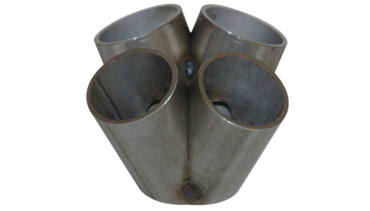 Vibrant 4 into 1 SS Turbo Mani Collector for T3 T3/T4 in Flange 48mm Pipe OD 3in tall 72mmx48mm out - Bull Strap