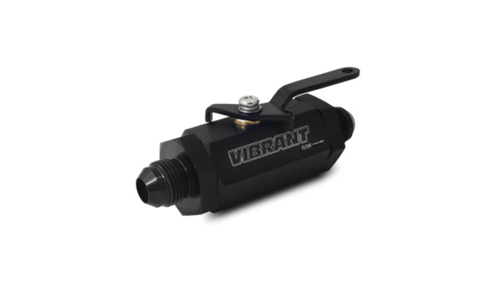 Vibrant -4AN to -4AN Male Shut Off Valve - Black - Bull Strap