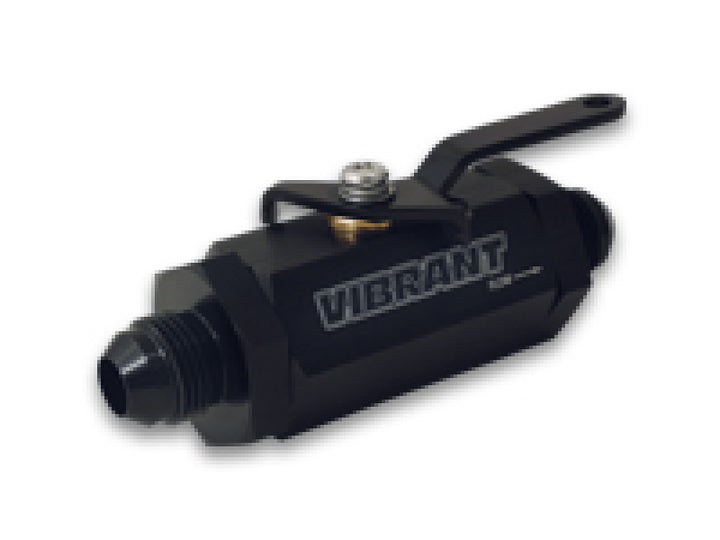 Vibrant -4AN to -4AN Male Shut Off Valve - Black - Bull Strap