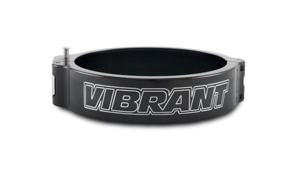 Vibrant 4in O.D. Aluminized HD 2.0 Clamp - Anodized Black (Clamp Only) - Bull Strap