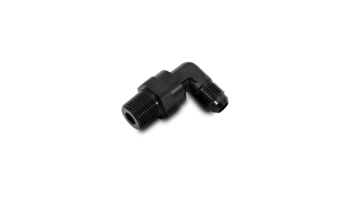 Vibrant -6AN to 1/4in NPT Male Swivel 90 Degree Adapter Fitting - Bull Strap
