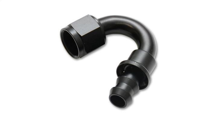 Vibrant -8AN Push-On 150 Deg Hose End Fitting - Aluminum - Bull Strap