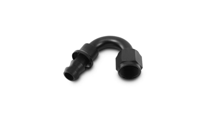 Vibrant -8AN Push-On 150 Deg Hose End Fitting - Aluminum - Bull Strap
