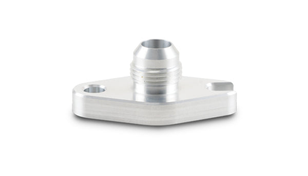 Vibrant Aluminum Oil Drain Flange (w/Crowfoot) -10AN Male Flare 2.060in Bolt Hole (Garrett GT6041) - Bull Strap