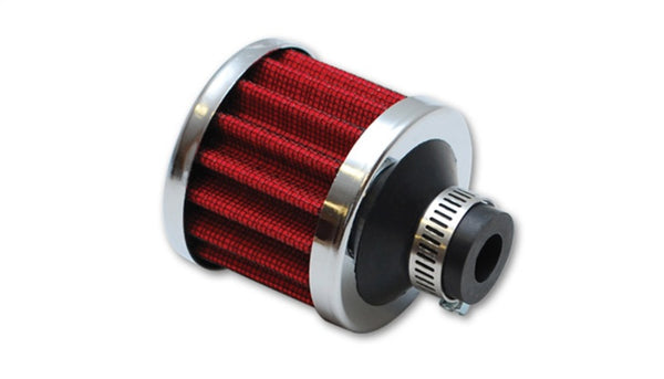 Vibrant Crankcase Breath Filter w/ Chrome Cap 2 1/8in 55mm Cone ODx2 5/8in 68mm Tallx1in 25mm in ID - Bull Strap