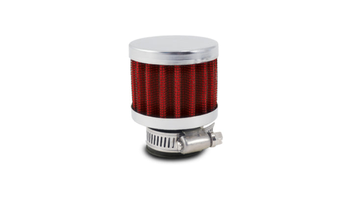 Vibrant Crankcase Breather Filter w/Chrome Cap 2 1/8in 55mm Cone ODx2 5/8in 68mm Tallx5/8in 15mm ID - Bull Strap