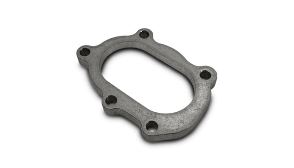 Vibrant GT25R / GT28R Discharge Flange with Oval Outlet (5 Bolt) Mild Steel 1/2in Thick - Bull Strap