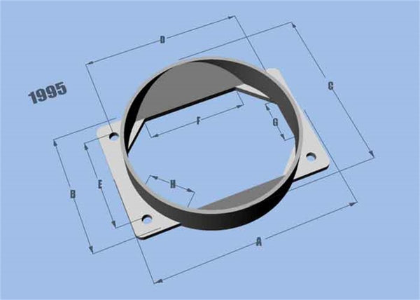 Vibrant MAF Sensor Adapter Plate for Mitsubishi applications use w/ 4.5in Inlet I.D. filters only - Bull Strap
