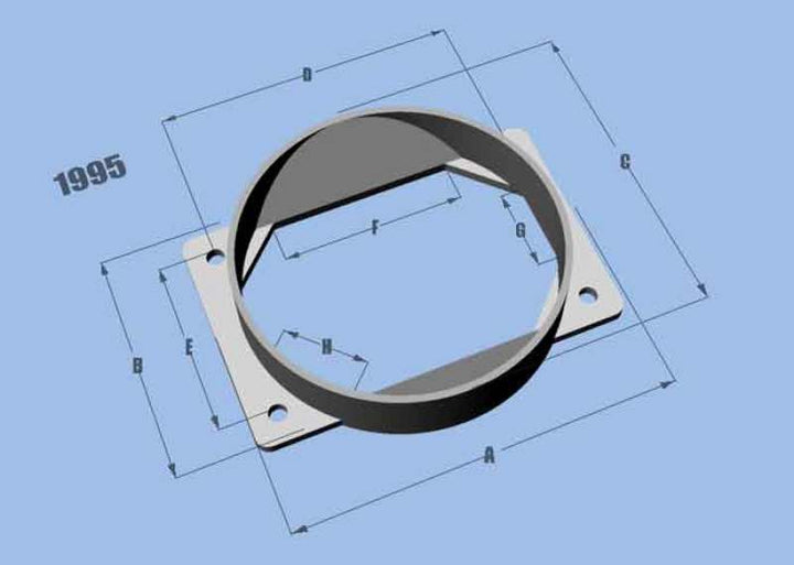 Vibrant MAF Sensor Adapter Plate for Mitsubishi applications use w/ 4.5in Inlet I.D. filters only - Bull Strap