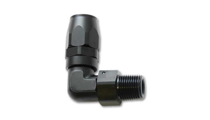 Vibrant Male NPT 90 Degree Hose End Fitting -10AN - 3/8 NPT - Bull Strap