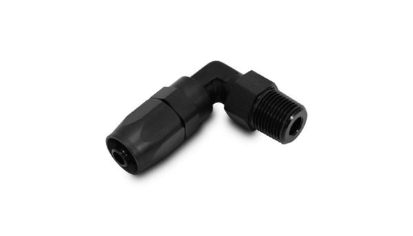 Vibrant Male NPT 90 Degree Hose End Fitting -8AN - 1/2 NPT - Bull Strap