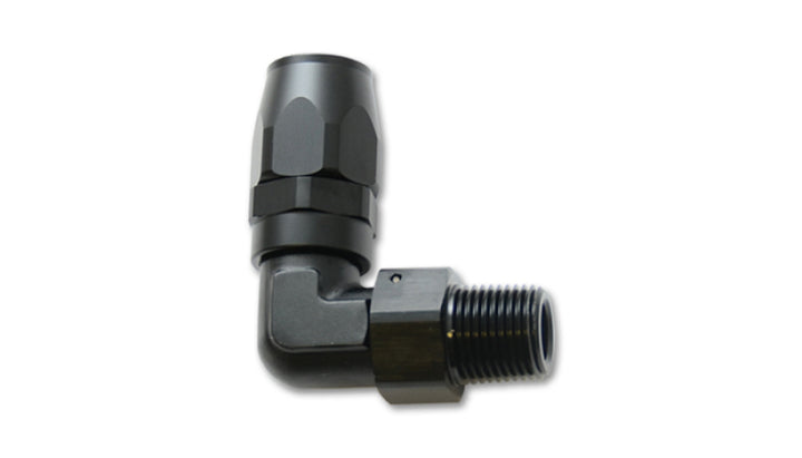 Vibrant Male NPT 90 Degree Hose End Fitting -8AN - 1/2 NPT - Bull Strap