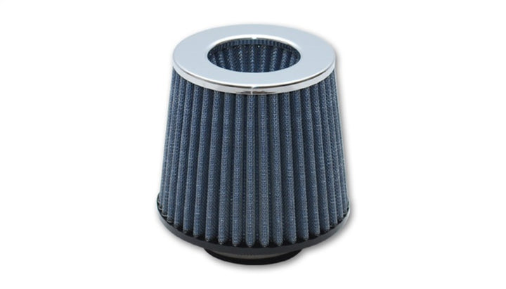 Vibrant Open Funnel Perf Air Filter (5in Cone O.D. x 5in Tall x 2.75in inlet I.D.) Chrome Filter Cap - Bull Strap