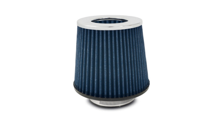 Vibrant Open Funnel Perf Air Filter (5in Cone O.D. x 5in Tall x 2.75in inlet I.D.) Chrome Filter Cap - Bull Strap