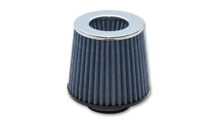 Vibrant Open Funnel Perf Air Filter (5in Cone O.D. x 5in Tall x 2.75in inlet I.D.) Chrome Filter Cap - Bull Strap