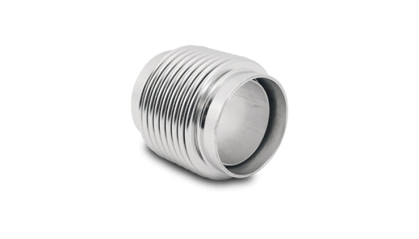 Vibrant SS Bellow Assembly w/ Liner 1.875in Inlet/Outlet ID x 2.75in OAL Electro Polished - Bull Strap