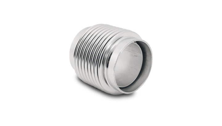 Vibrant SS Bellow Assembly w/ Liner 1.875in Inlet/Outlet ID x 2.75in OAL Electro Polished - Bull Strap