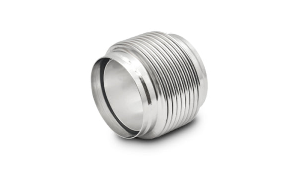 Vibrant SS Bellow Assembly w/ Solid Liner 4in inlet/outlet ID x 4in overall L Electro Polished - Bull Strap