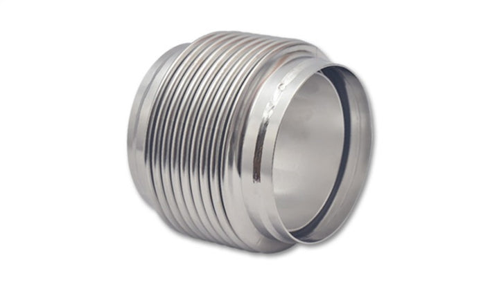 Vibrant SS Bellow Assembly w/ Solid Liner 4in inlet/outlet ID x 4in overall L Electro Polished - Bull Strap