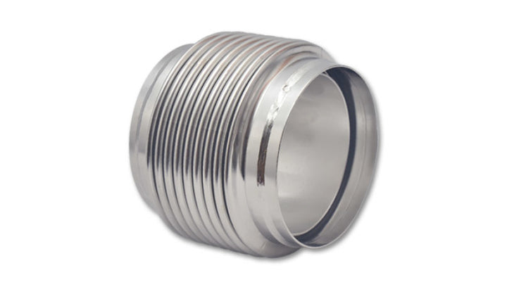 Vibrant SS Bellow Assembly w/ Solid Liner 4in inlet/outlet ID x 4in overall L Electro Polished - Bull Strap