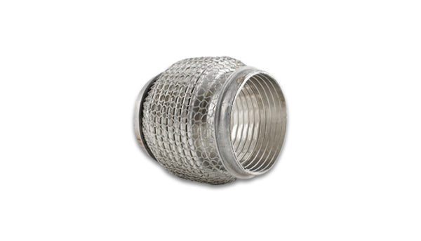 Vibrant SS Flex Coupling with Interlock Liner and Mesh Braid 3in inlet/outlet x 4in long - Bull Strap