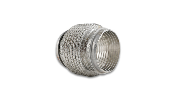Vibrant SS Flex Coupling with Interlock Liner and Mesh Braid 3in inlet/outlet x 4in long - Bull Strap
