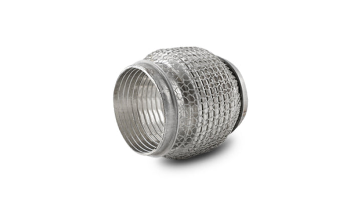 Vibrant SS Flex Coupling with Interlock Liner and Mesh Braid 3in inlet/outlet x 4in long - Bull Strap