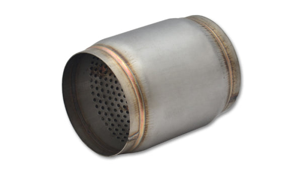 Vibrant SS Race Muffler 3.5in inlet/outlet x 5in long - Bull Strap