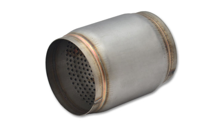 Vibrant SS Race Muffler 3.5in inlet/outlet x 5in long - Bull Strap